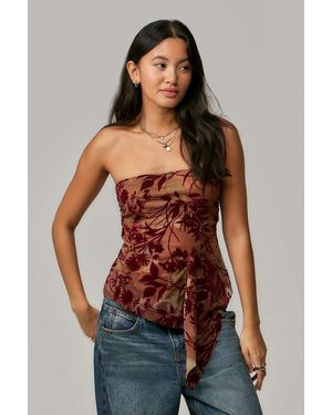 Kimchi Blue Indie Asymmetric Bandeau Top - Red