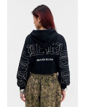 TRUE RELIGION Big T Appliqué Logo Hoodie - Blue