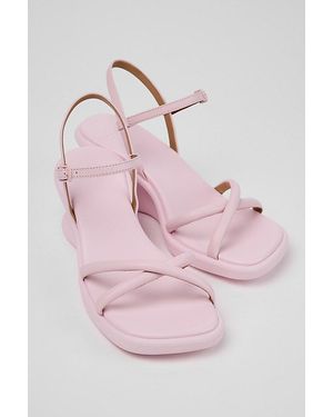 Camper Louise Leather Wedge Sandal - Pink