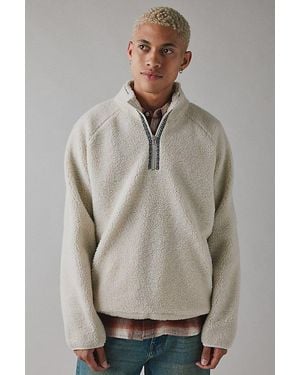 BDG Solid Fleece Quarter Zip Sweatshirt - Gray