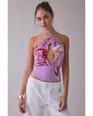 Urban Outfitters Uo Crashing Out Halter Top - Purple