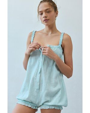Out From Under Harlowe Ruffle Bloomer Romper - Blue