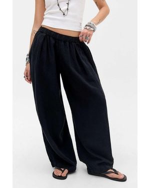 BDG Bobbi Baggy Linen Cocoon Trousers - Blue