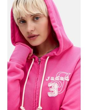 Jaded London Pink Cleo Zip-through Hoodie