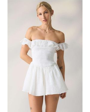 Kimchi Blue Easy Rider Smocked Romper - White