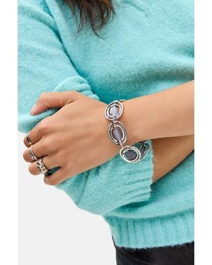 Urban Outfitters Uo Vintage Oval Spin Gem Bracelet - Blue
