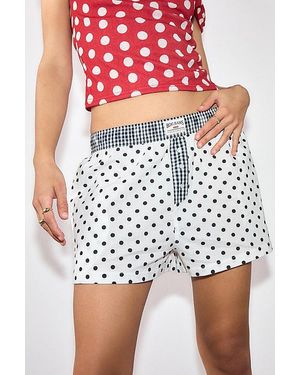 BDG Polka Dot Contrast Boxer Short - Red