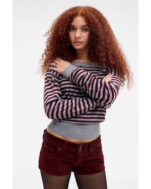 BDG Piper Corduroy Mini Shorts - Red