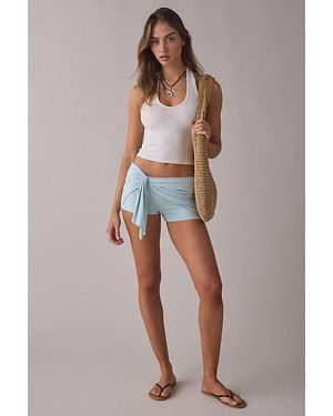 Out From Under Bec Asymmetric Wrap Micro Shorts - Blue