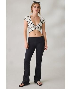 Out From Under Bec Foldover Slim Flare Pants - Blue