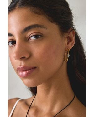 AllSaints Pavé Oblong Hoop Earrings - Gray