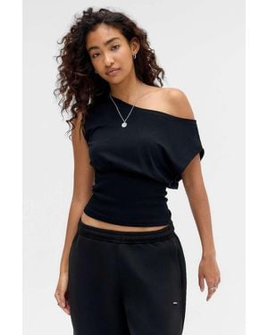 iets frans... Off-shoulder Seamless Top - Blue