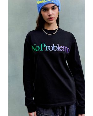 No Problemo Black Long Sleeve Logo T-shirt - Blue