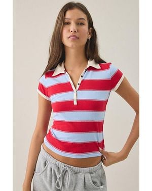 BDG Dorm Room Cotton Polo Baby Tee - Red