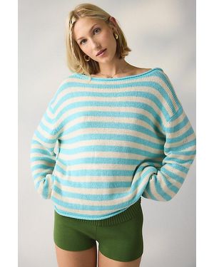 BDG Nola Cotton Blend Oversized Boatneck Sweater - Green