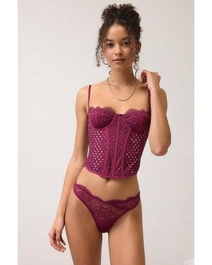 Out From Under Modern Love Sheer Lace Thong - Pink