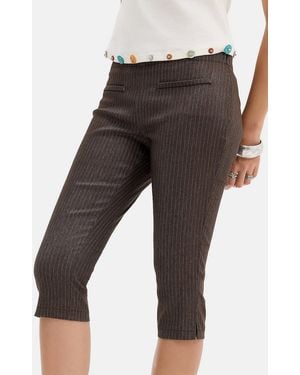 Urban Outfitters Uo Hailey Bengaline Capri Trousers - Brown