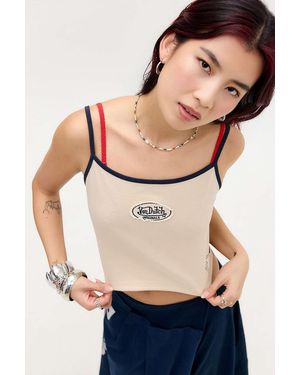 Von Dutch Ecru Cropped Tank Top - Natural
