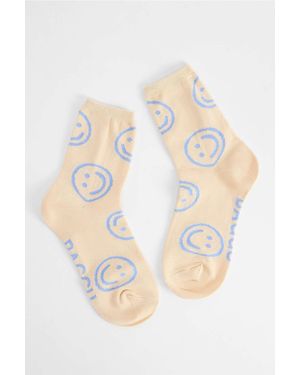 BAGGU Ecru Happy Socks - White