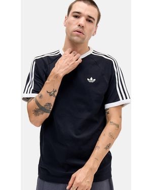 adidas Originals Black 3-stripes T-shirt - Blue