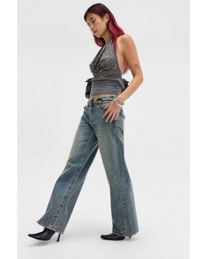 TRUE RELIGION Bobby Mid Rise Baggy Jeans - Blue