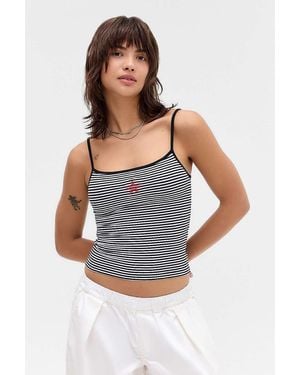 Guess Embroidered Star Stripe Tank Top - Grey