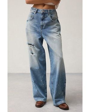 BDG Jaya Paint Splatter Baggy Boyfriend Jeans - Blue