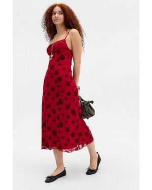 Motel Uo Exclusive Norishi Midi Dress - Red