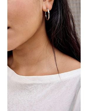 Urban Outfitters Uo Tunnel Hoop Earrings 3-pack - Metallic