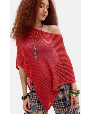 Urban Outfitters Uo Knit Cape - Red