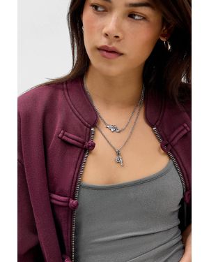 Ed Hardy Broken Hearts Necklace - Purple