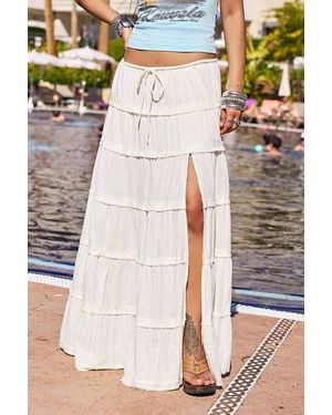 Urban Outfitters Uo Sadie Tiered Maxi Skirt - Black