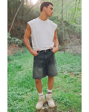 BDG Grayson Solid Cutoff Muscle Tank Top - White