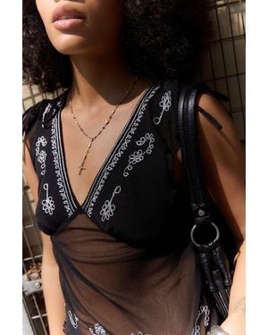 Kimchi Blue Giselle Embroidered Top - Black