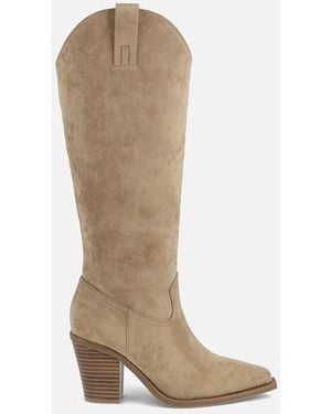MIA Mia Messini Suede Tall Western Boot - Natural