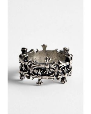 Urban Outfitters Uo Grunge Cross Ring - Metallic