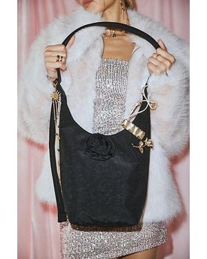 BAGGU Uo Exclusive Rosette Small Nylon Sling Bag - Black