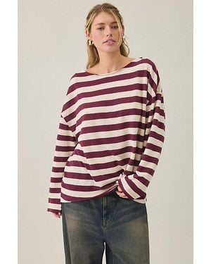 BDG Kurt Off-The-Shoulder Long Sleeve Tee - Multicolor