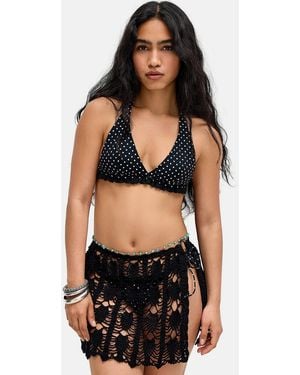 Out From Under Knitted Mini Skirt - Black