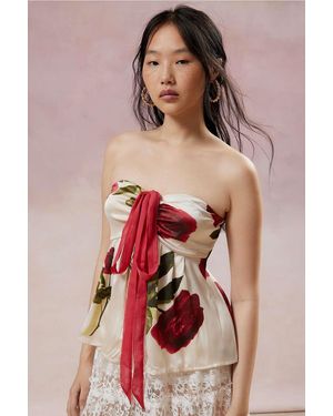 Kimchi Blue Kiki Satin Fly-away Top - Red