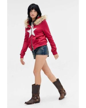 Out From Under Bundle Up Faux Fur Hoodie - Red