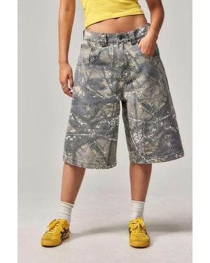 Jaded London Forest Camo Colossus Jorts 30 At Urban Outfitters - Grey