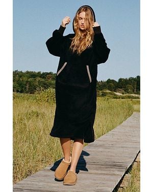 UGG Fluff Fleece Oversized Hoodie Sweatshirt - Black