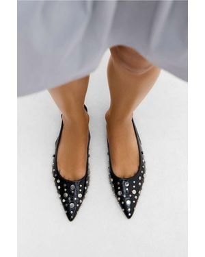 Raid Black Connoly Studded Slingback Shoes