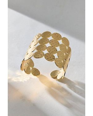 Urban Outfitters Hammered Coin Wide Cuff Bracelet - Metallic