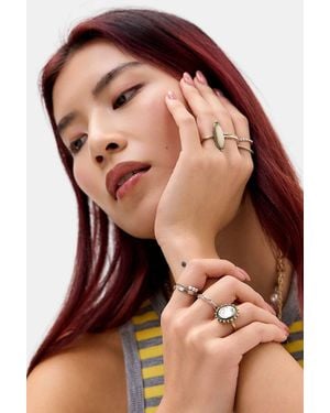 Silence + Noise Silence + Noise Ornate Gem Rings 5-pack - Brown