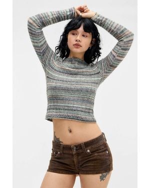 Urban Outfitters Uo Spacedye Ribbed Top - Grey