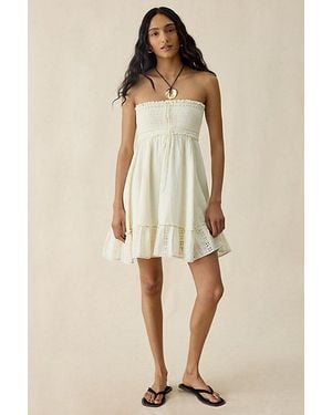 Kimchi Blue Washed Ashore Strapless Babydoll Mini Dress - Natural