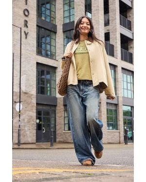 BDG Hazel Crop Trench Coat Jacket - Natural
