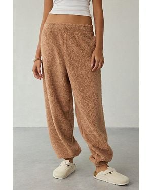 Out From Under Try Me Piled Fleece Slim Jogger Sweatpant - Brown